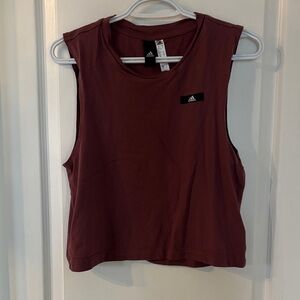 Adidas Women's Muscle Tee in Deep Maroon